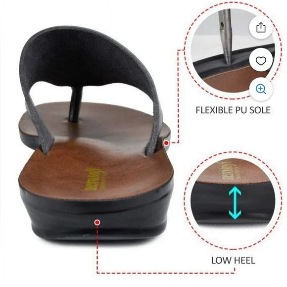 Aerosoft Orthopedic Flat Sandals Black/Brown Women’s Sz: 41 EU. (10 US) - Picture 8 of 12